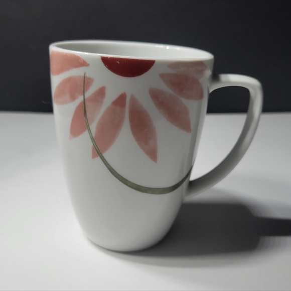 Set of 2 Corelle Coordinates Coffee Mug Tea Cup White with Pretty Pink Flowers - Picture 3 of 12